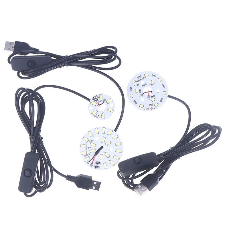 Household 3/5/10W USB Plug Low Voltage DC 5V LED Light Source SMD 5730/2835 LED Light Beads Ring Chip With 1.5m Cable
