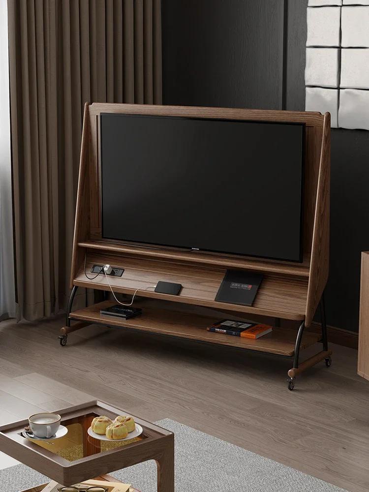 

Solid wood removable TV cabinet Modern simple floor storage TV cabinet Living room home TV bracket