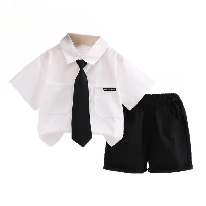 

New Summer Baby Clothes Children Boys Short Sleeved Solid Shirt Shorts 2Pcs/Sets Toddler Clothing Infant Outfits Kids Tracksuits