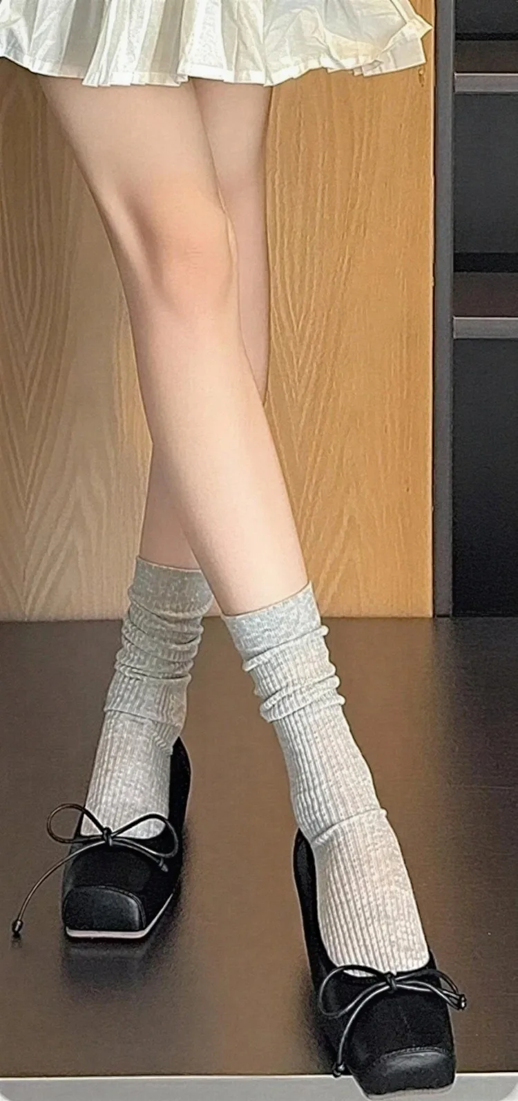 Damenmode-Socken, koreanische einfarbige, gestreifte Wadensocken, schlicht, für Frühling und Sommer, atmungsaktiv, bequem, Stapelsocken, mittelgroß bis klein – Detail 10