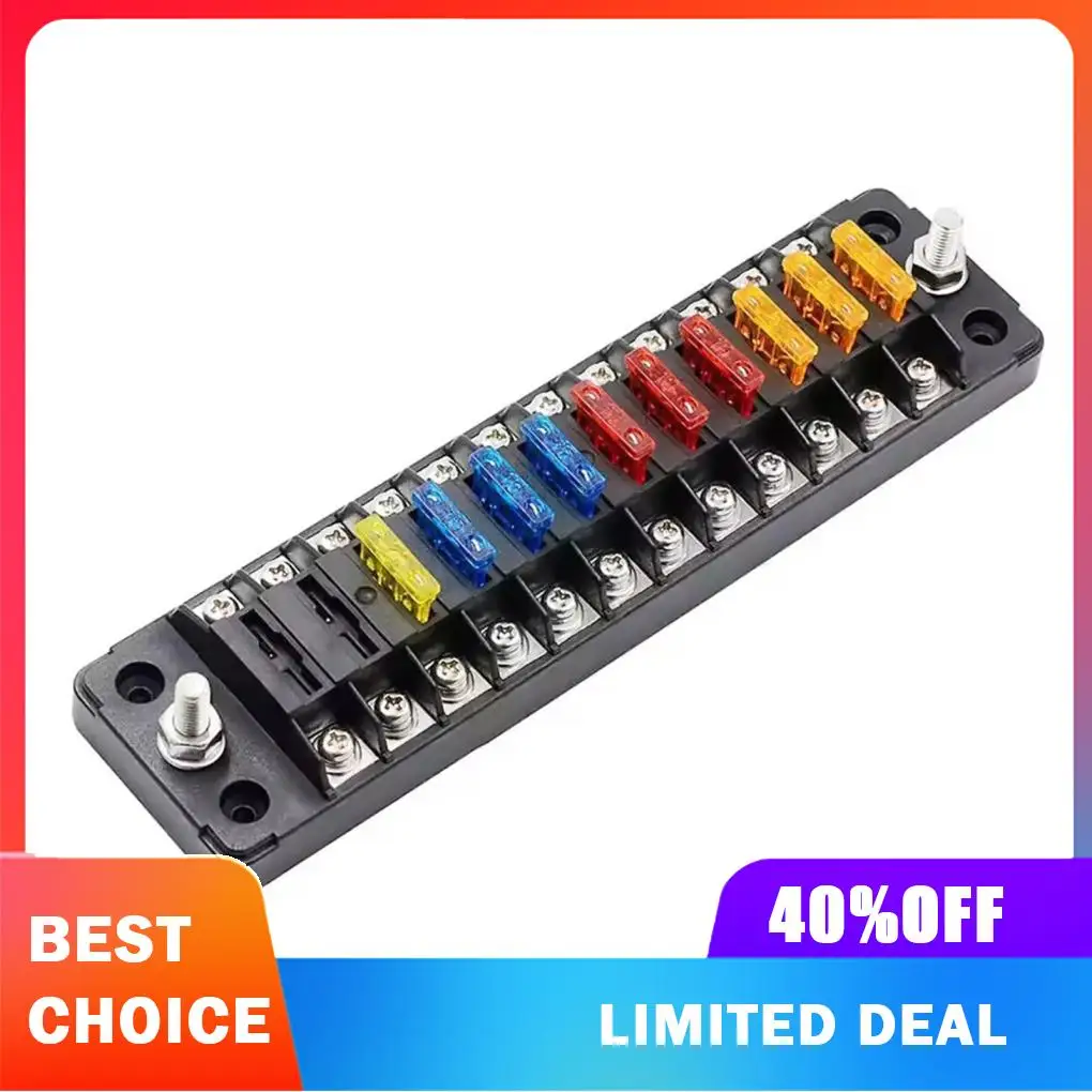 

Environmentally Friendly 12 Way Waterproof Blade Fuse Box Block For Tankers Screw Terminals Good Insulation Buses Ships