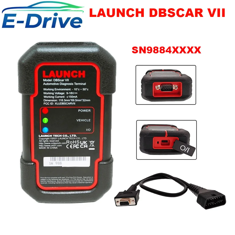 LAUNCH DBScar 7 Have Flashed 4 in 1DBScar VII Bluetooth Scanner 9884 Bluetooth Connector DBSCAR Scanners for DZ/XD/XP/PD/ADSh