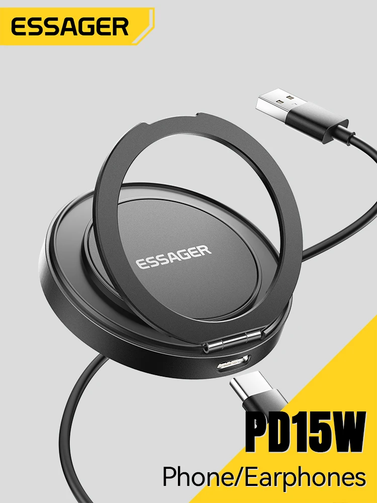 Essager Magnetic 15W Bezprzewodowa ładowarka Stojak do szybkiego ładowania iPhone 15 14 Airpods USB do Typec Ładowarki do telefonów Stacja dokująca — zdjęcie produktu 7