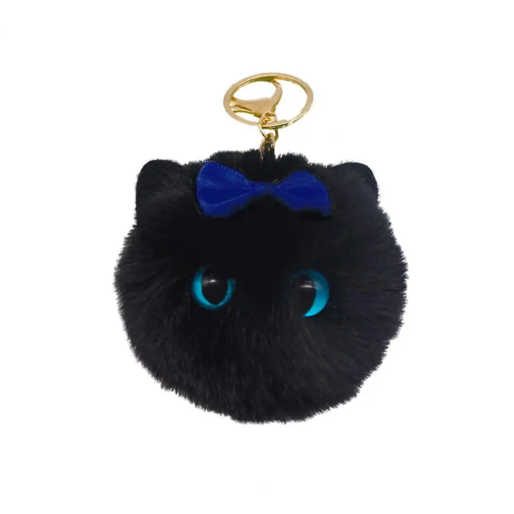 Attractive Key Holder Cute Faux Fur Ball Keychain Soft Pompom Tail Accessory Car Bag Charm for Ladies Stylish Key Ring for Mom
