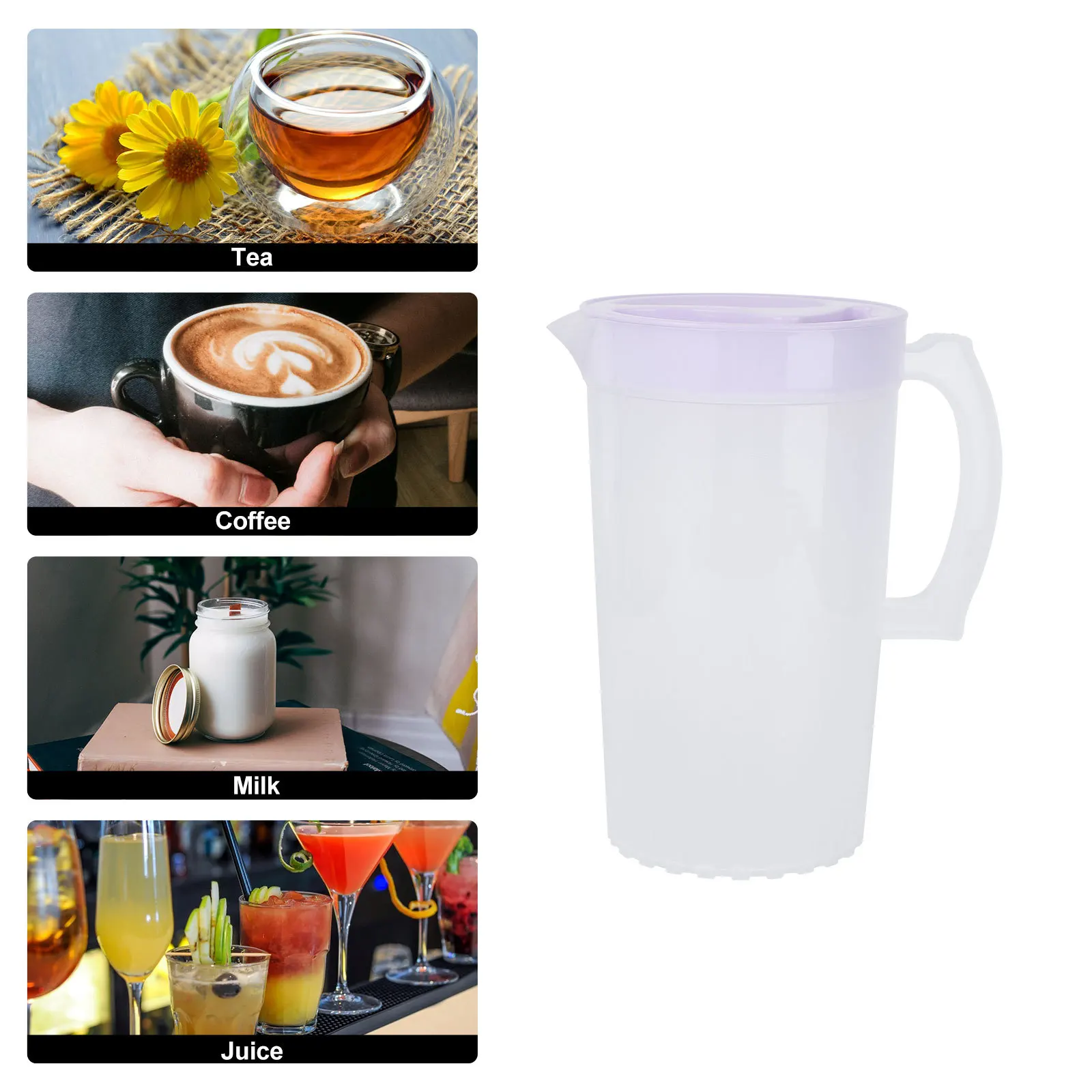 

1pc 2000Ml Large Capacity Cold Water Pitcher Food-Grade Juice Jug Heat Resistant Beverage Container For Home Party Picnic