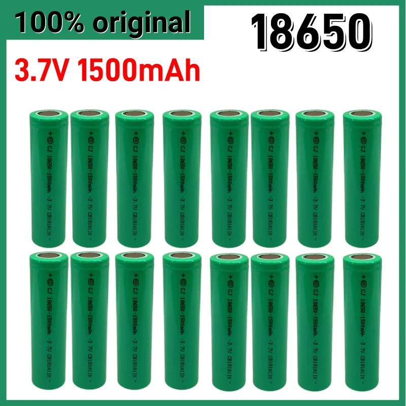 100% Real Capacity 18650 3.7V 1500mAh Rechargeable Li-Ion Battery For Flashlight Head Lamp Walkie-Talkie