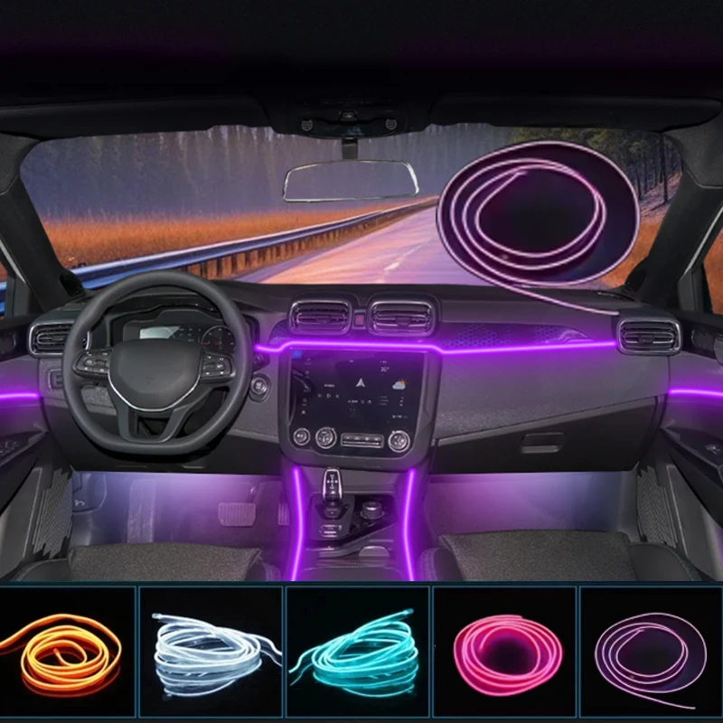 

Car Interior Decorative Cold Light Dashboard Console LED Ambient Lamp Strips 1-5M