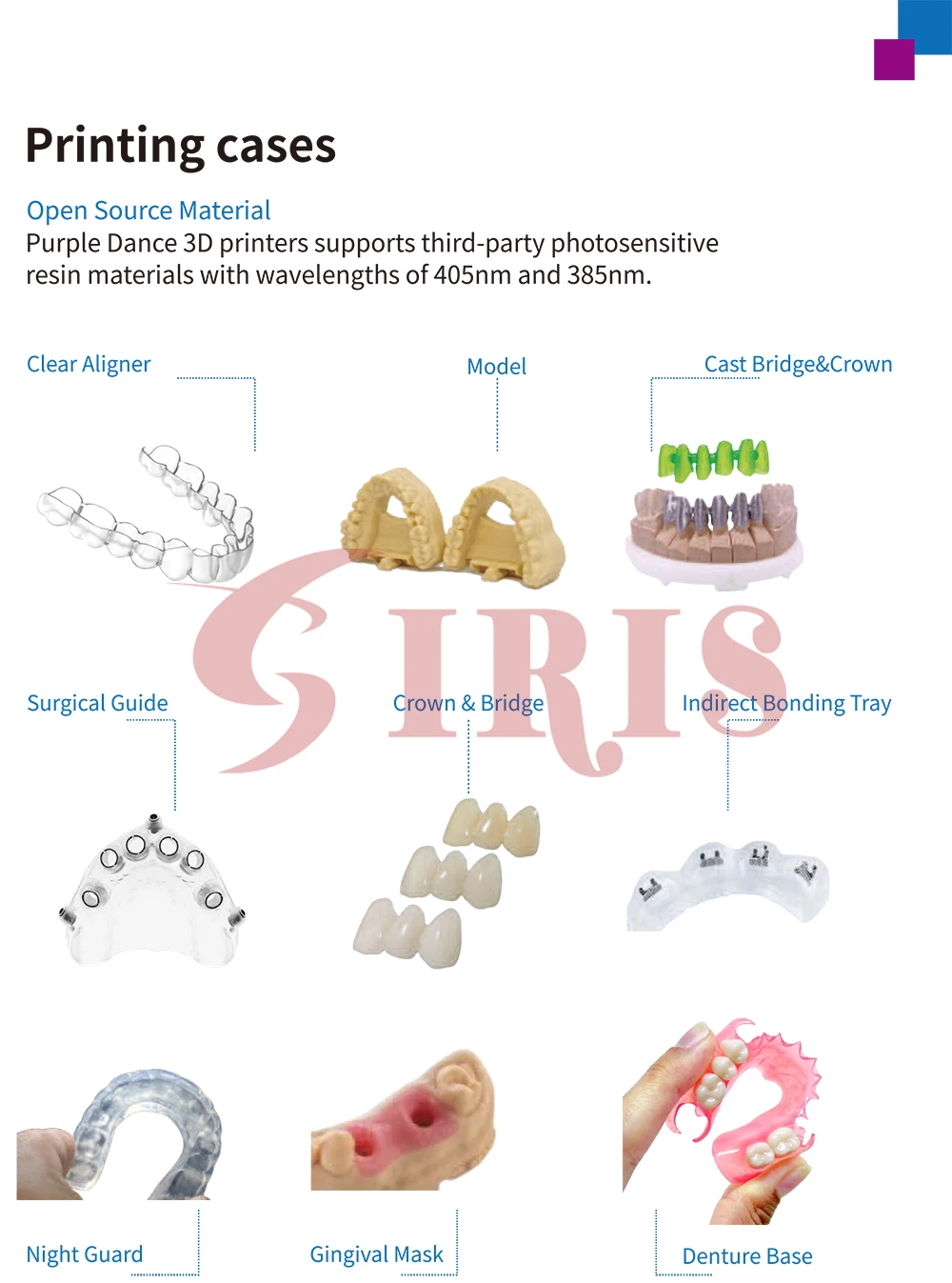 500g Purple Dance Dental Resin for 405nm and 385nm 3D Printer Material Permanent Crown Resin (15% Nano Ceramic-Filled) P-PC