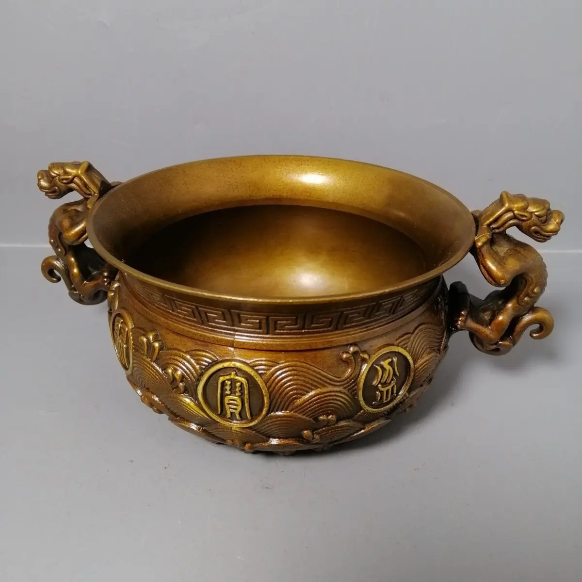 Dragon ear Treasure Bowl attracts wealth and treasures Incense Burner Statue for Tea Home Decor Ornaments