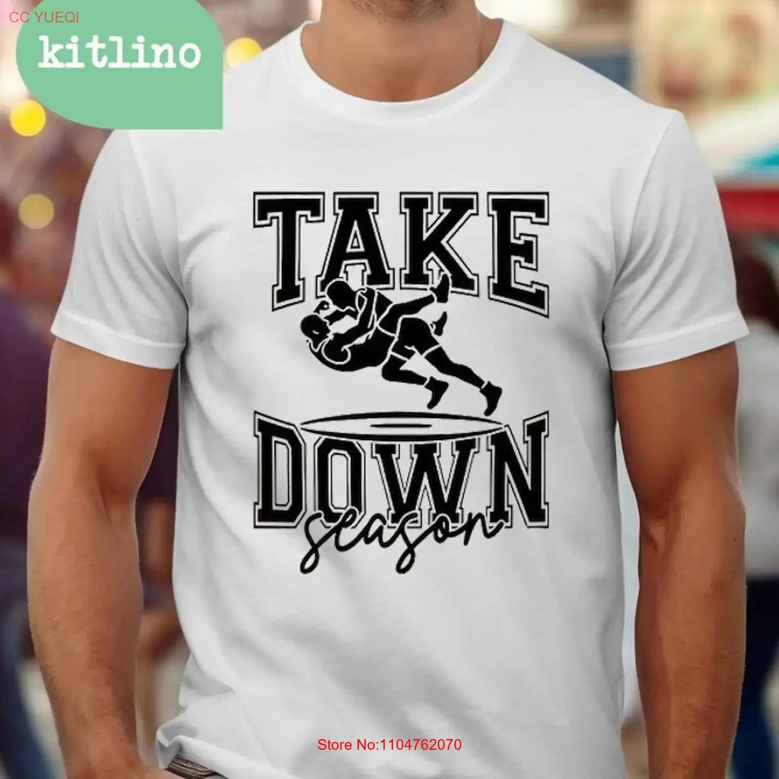 Take Down Season Wrestling T shirt vintage Washed Unisex Slightly fashion graphic Breathable Casual homme Stylish Stretched