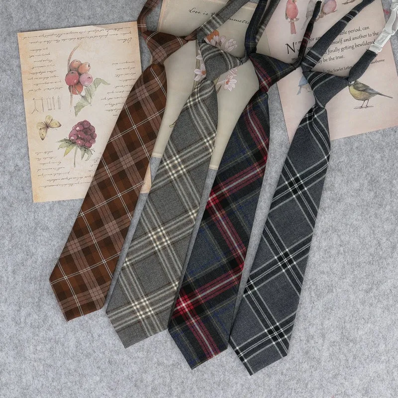 Corbatas JK para Mujer, Corbata a Cuadros Estilo Japonés para Camisas Blancas, Uniformes, Corbata Linda a Cuadros para Niños, Accesorios Escolares