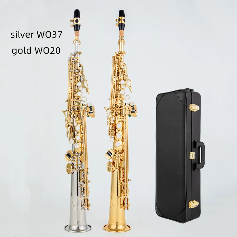 

Made in Japan Soprano Saxophone WO37 Silvering Gold Key With Case Sax Soprano Mouthpiece Ligature Reeds Neck