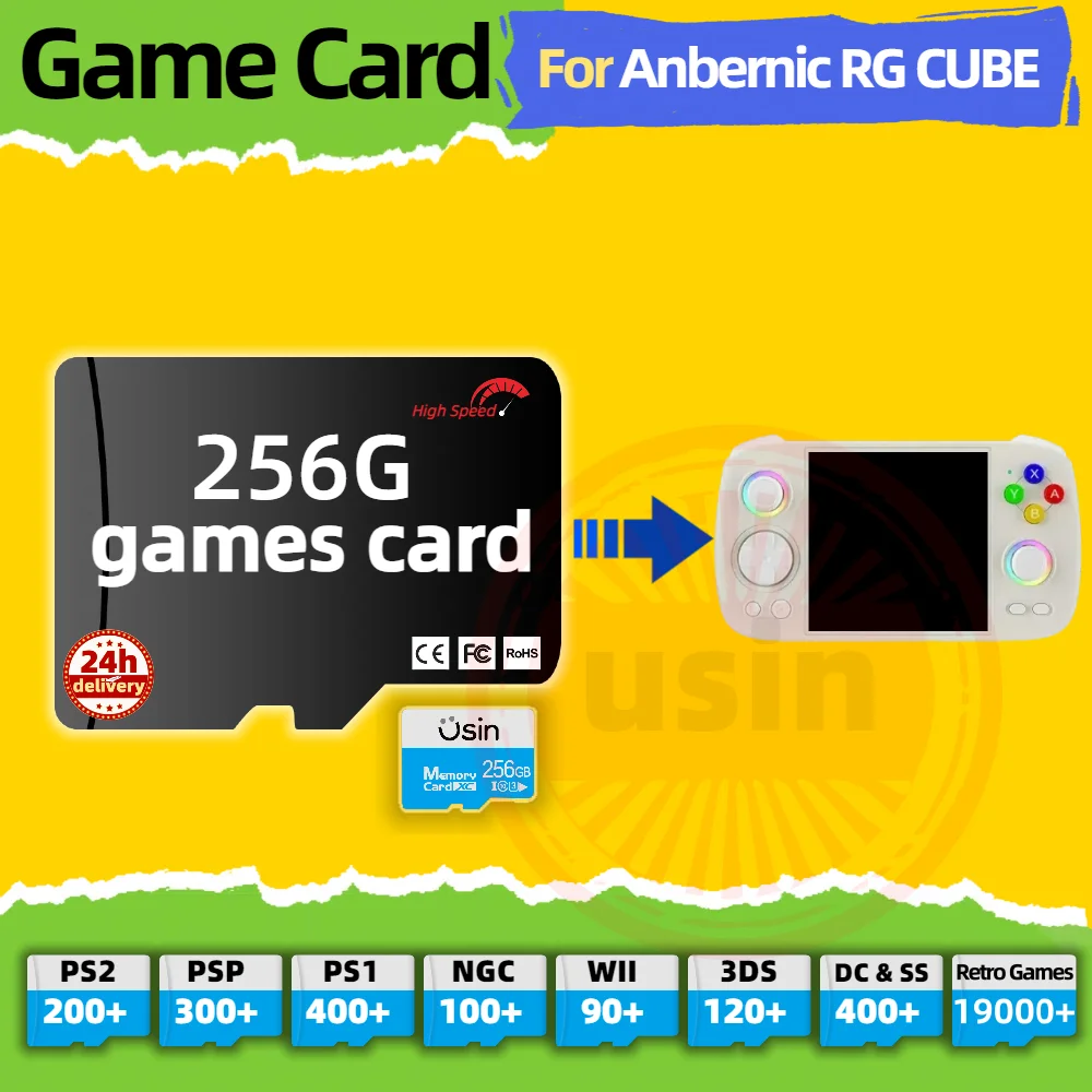 Game Card For Anbernic RG CUBE RGCUBE RG556 TF Retro Games PS2 PSP PS1 Android portable Handheld Gaming SD Card High Speed 256G