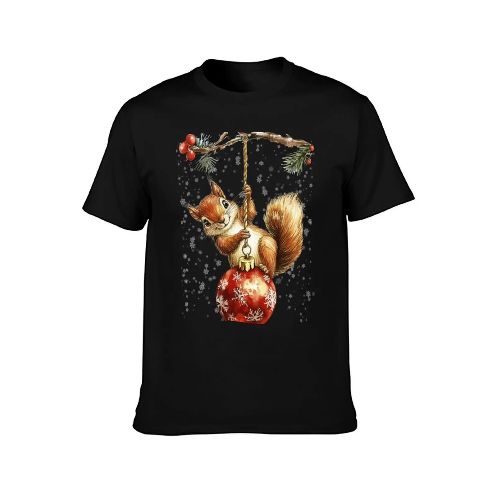 Squirrel christmas sweatshirt, winter snowflake squirrel sweatshirt,Squirrel christmas t-shir T-Shirt man t shirt summer T-Shirt