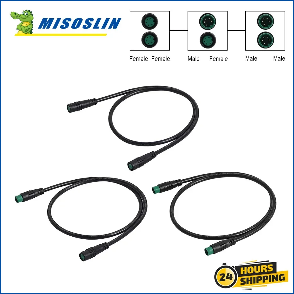 5 Pin Male To Female M/F Extension Cable for Bafang Electric Bike Display Extension Cables Waterproof Mid Motor Extension Cable