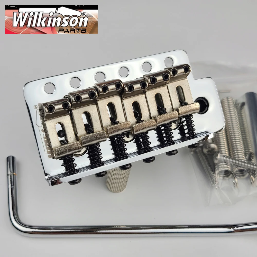 Wilkinson-guitarra eléctrica tipo ST Vintage, sistema de trémolo, puente cromado plateado para guitarra Strat WOV01