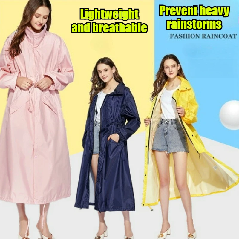 

Long Rain Coat Poncho Ladies Waterproof Lengthen Raincoat Adults Jacket Outdoor Windproof Biker Rainwear chubasquero moto