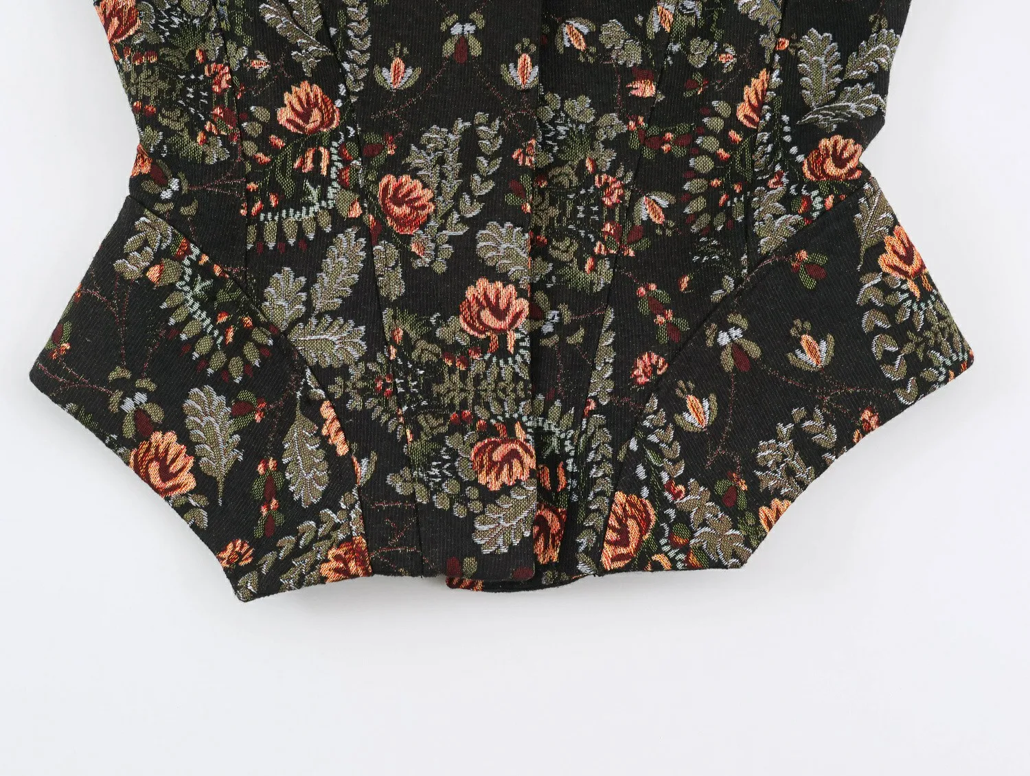 Damen Freizeitjacke mit Blumenmuster, figurbetont, Stehkragen, lange Ärmel, Knopfleiste, Peplum-Ärmel, Damenmode, Herbst, Party-Mantel – Detail 10
