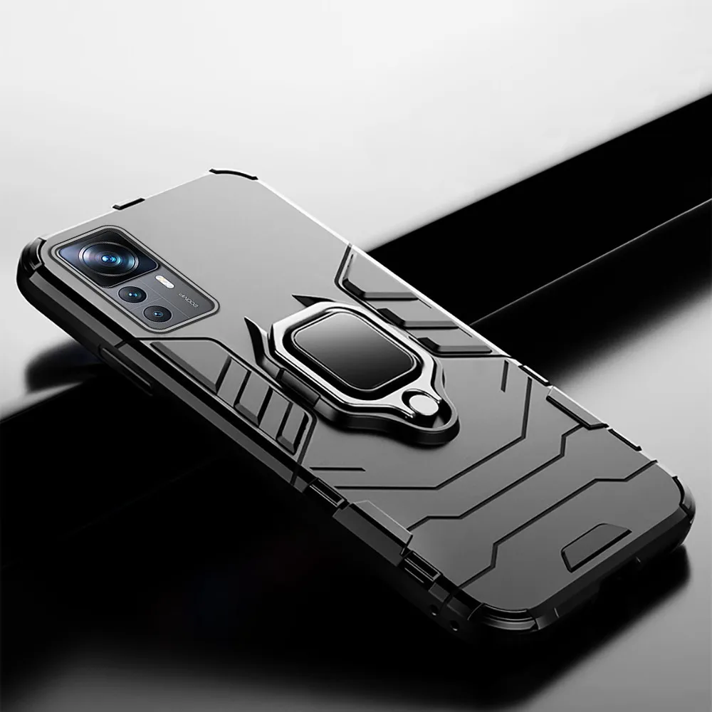 For Xiaomi 12T Pro Case Car Magnetic Ring Stand Armor Phone Cover Xiami Xiomi Mi 12 T T12 Mi12T 12TPro 5G Hard Shockproof Fundas