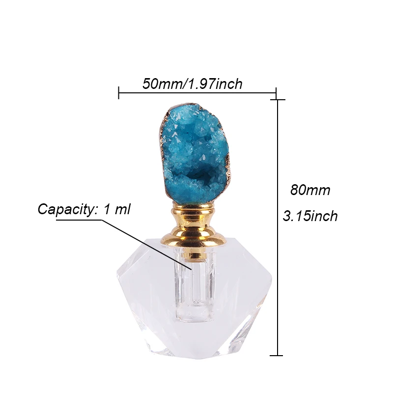 1ml Natural Quartz Agate Decorative Bottle Essential Oil Smear Bottle Fengshui Home Decoration Accessory Crystal Perfume Bottle