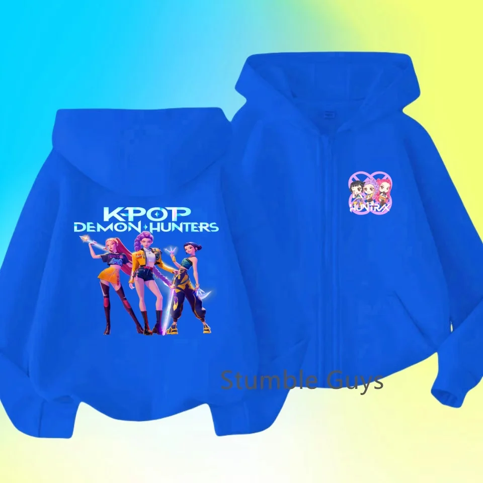 

Детский свитер на молнии, толстовка Kpop Demon Hunter, детская одежда, свитер для мальчиков и девочек, толстовка на молнии, детский топ