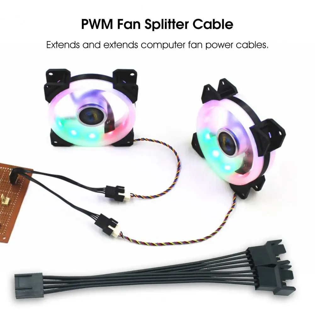 13.5cm PWM Fan Splitter Cable Professional Tinned Copper 1 To 2 4 Pin PWM Fan Extension Cable PC Fan Power Cable