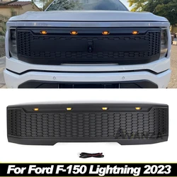 Grille with led lights front bumper grille modification accessories F150 Racing grill Fit for FORD  F-150 LIGHTNING 2023