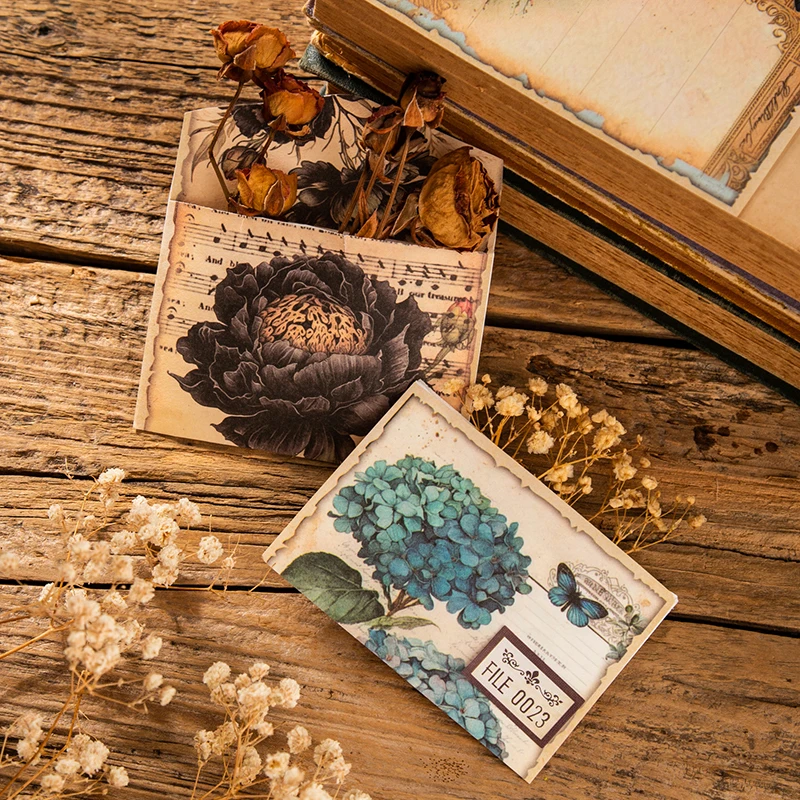 Yoofun 30Sheets Collage Decor Material Paper Flower Painted Book Pages Vintage Plant Creative DIY Junk Journal Scrapbooking diy