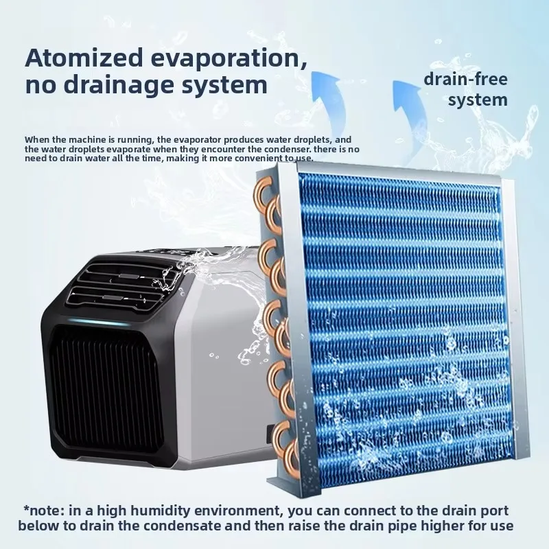 8000BTU Portable Air Conditioner 24V 110V 220V Mobile Mini AC Compressor Drain Free Quiet For Room Camping RV Tent