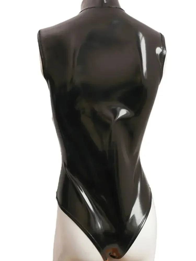 

Сексуальный женский двусторонний боди из искусственной кожи с мокрым эффектом, ПВХ, с открытой промежностью, сексуальные колготки из искусственного латекса, комбинезон в форме груди, купальник горничной