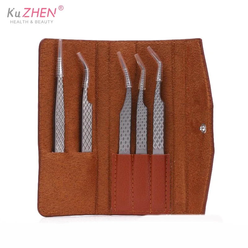 PU leather Tweezers Storage Leather Bag Storage Box False Eyelash Extension Tool Lashes Accessories Makeup Tool For Tweezer Kit