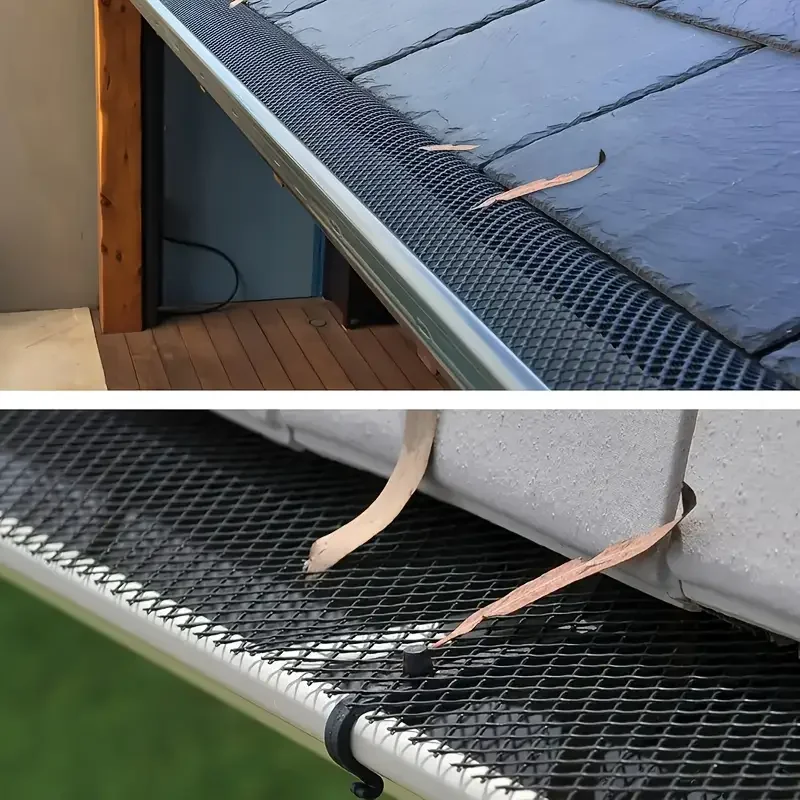 1 قطعة شبكة حماية مزراب لفة مع السنانير البلاستيك Leaffilter الطيور مانع صافي لمزاريب السقف ماسورة التصريف