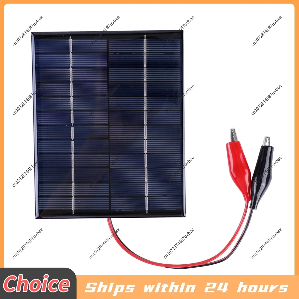 5W 12V Solarpanel-Ladegerät Wasserdichtes Mini-Solarpanel-Modul mit Kabelclip für Lampe, Ventilator, Pumpe zur 9-12V Batterieladung