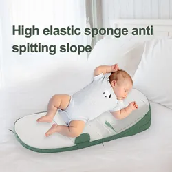 Newborn Baby Sleep Pillow Anti Baby Spit Milk Cot Sleep Positioning Baby Wedge Pillow Anti-Reflux Cushion Cotton Mat