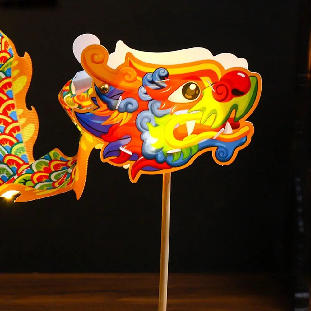 Chinese Dragon Dance Lantern Handmade Traditional Handheld Dragon Lantern Blessing Antique Lantern School Project