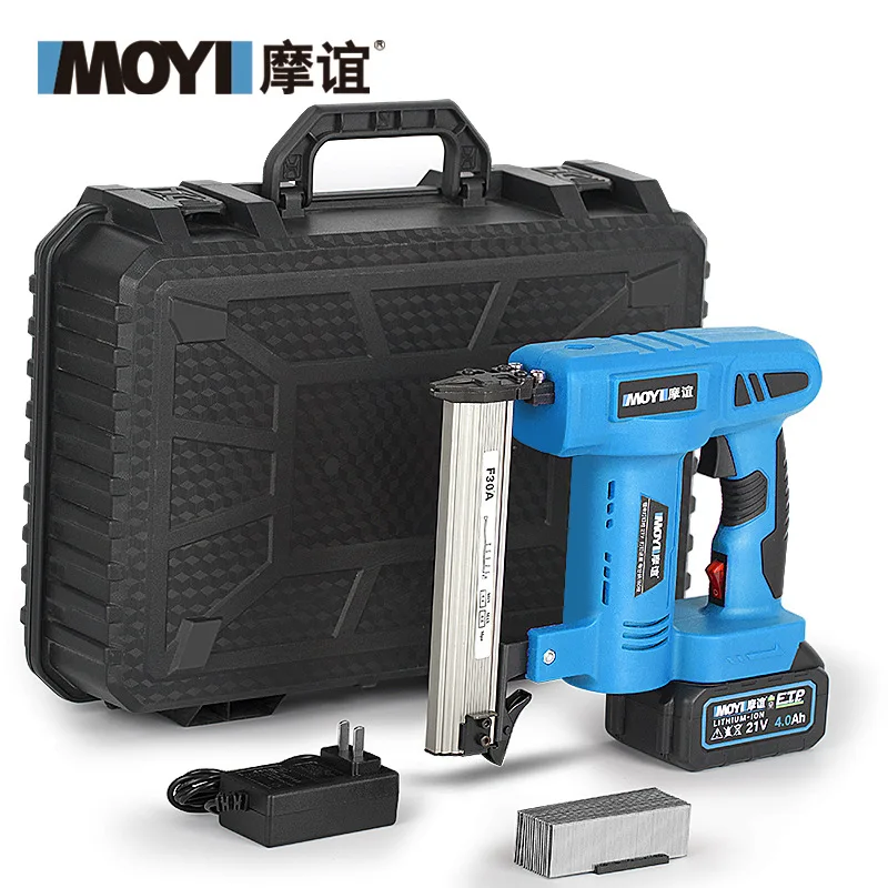 Cordless Electric Nail Gun Rechargeable Lithium Battery Nailer, Woodworking DIY Stapler for Wood & Plastic Home Use Nailing Tool