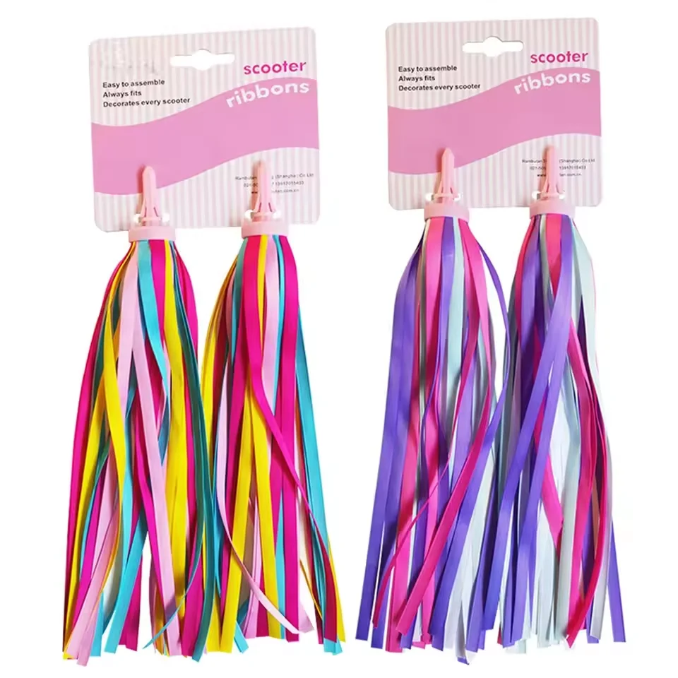 2/4PCS Bicycle Handlebar Colorful Tassel Streamers Kids Scooter Bike Decor Ribbon Tassel Ribbons Decoration Cycling Accessories