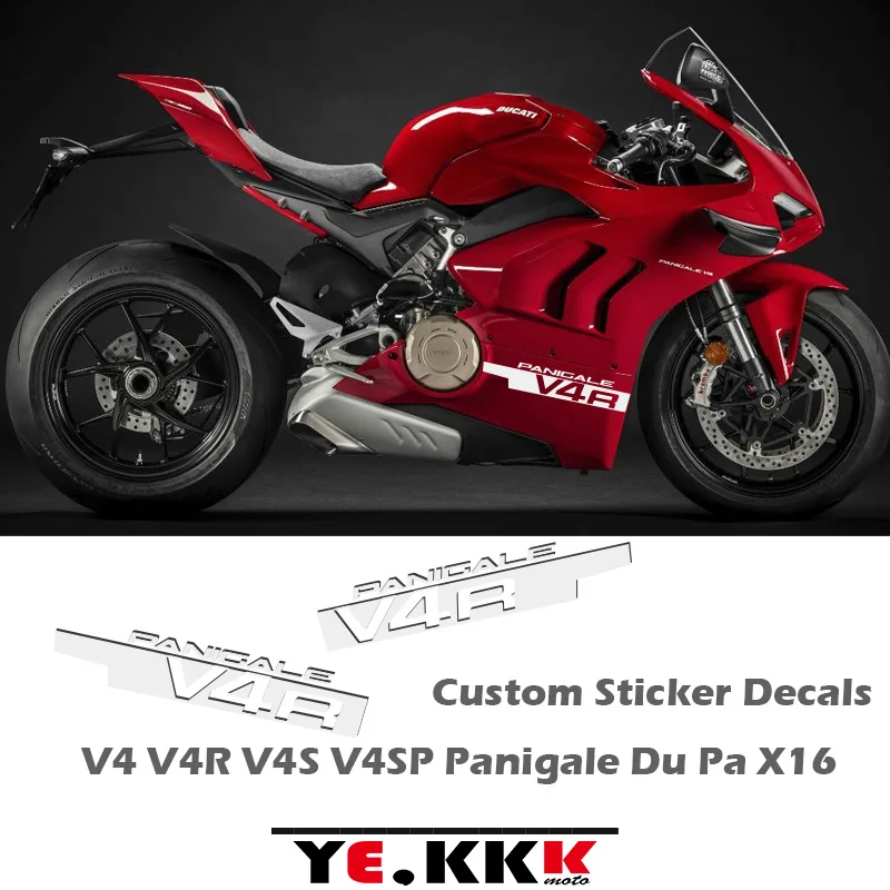 

For Ducati Panigale V4 V4S V4R V4SP Lower Fairing Custom Sticker Decals Cutout Red Black Hip Carene Du Pa X16