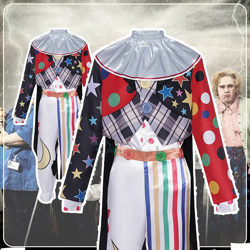 

Horror Mr. Jelly Clown Cosplay Costume - Circus Uniform Jumpsuit, Spooky Circus Clown Outfits for Men & Women Halloween