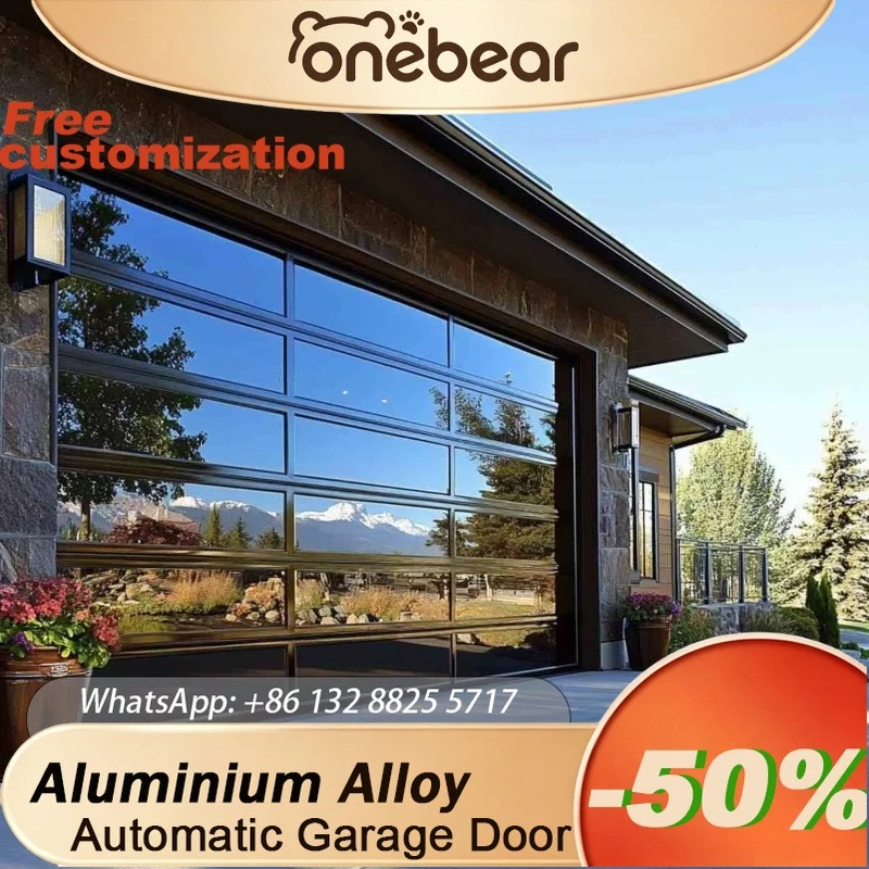 

Any Size Custom Luxury Frameless Glass Garage Door Double Tempered Glass Material Modern Household Fully Automatic Electric Door