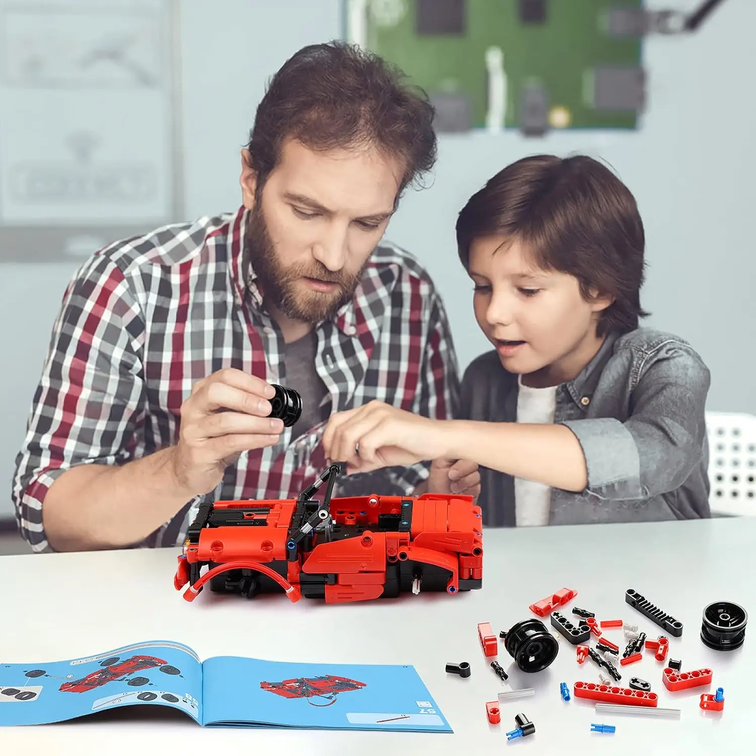 2-in-1 Remote Control Racing Car Building Blocks Set - 351 Pieces DIY Engineering Construction Kit, Great Birthday Gift for Kids Ages 6-12, Boys & Girls