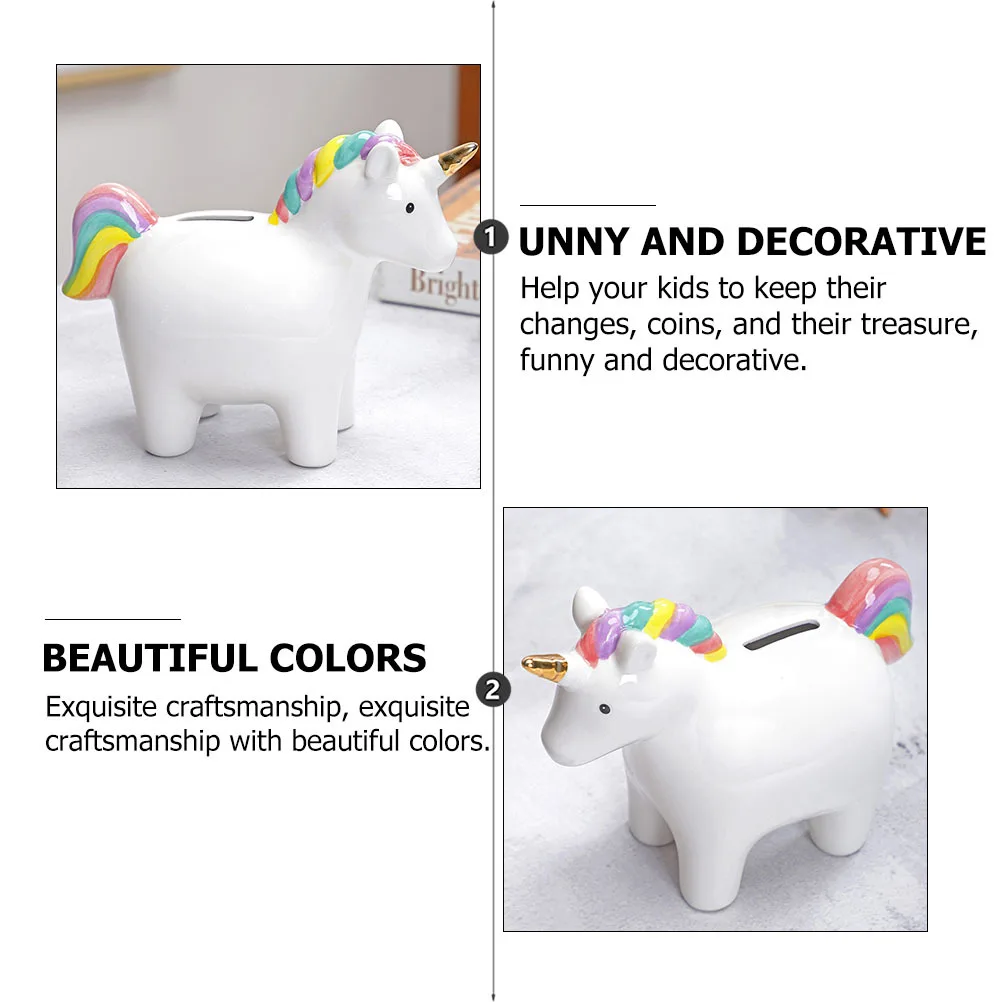 

1Pcs Ceramic Unicorn Saving Jar Cute Cartoon Coin Bank for Children Exquisite Craftsmanship Small Change Holder Birthday Gift