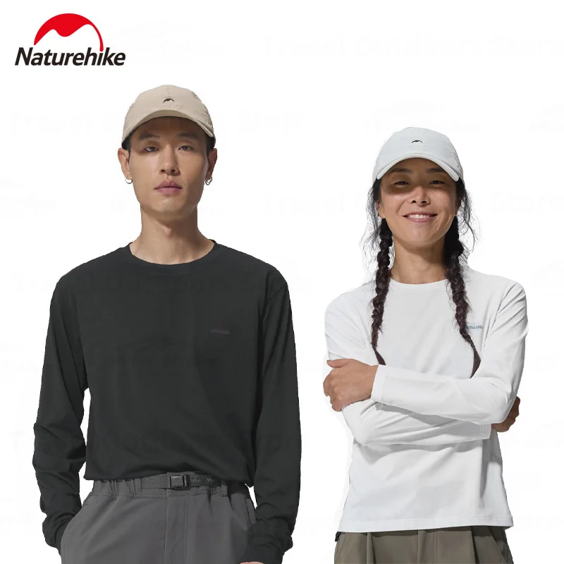 Naturehike 2026 New Men's Quick-Drying T-Shirt Fitness Hiking Mountaineering Printed Long-Sleeved Women Top Polyester Breathable