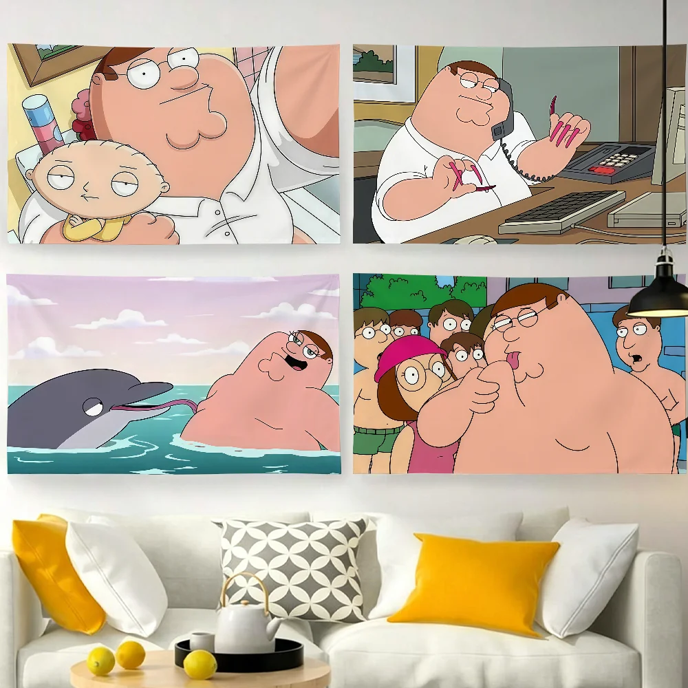 Cartoon F-Family G-Guy-S Peter Funny flag For Garden Party Living Room Home Wall Decor Banner Bedroom Outdoor Tapestry