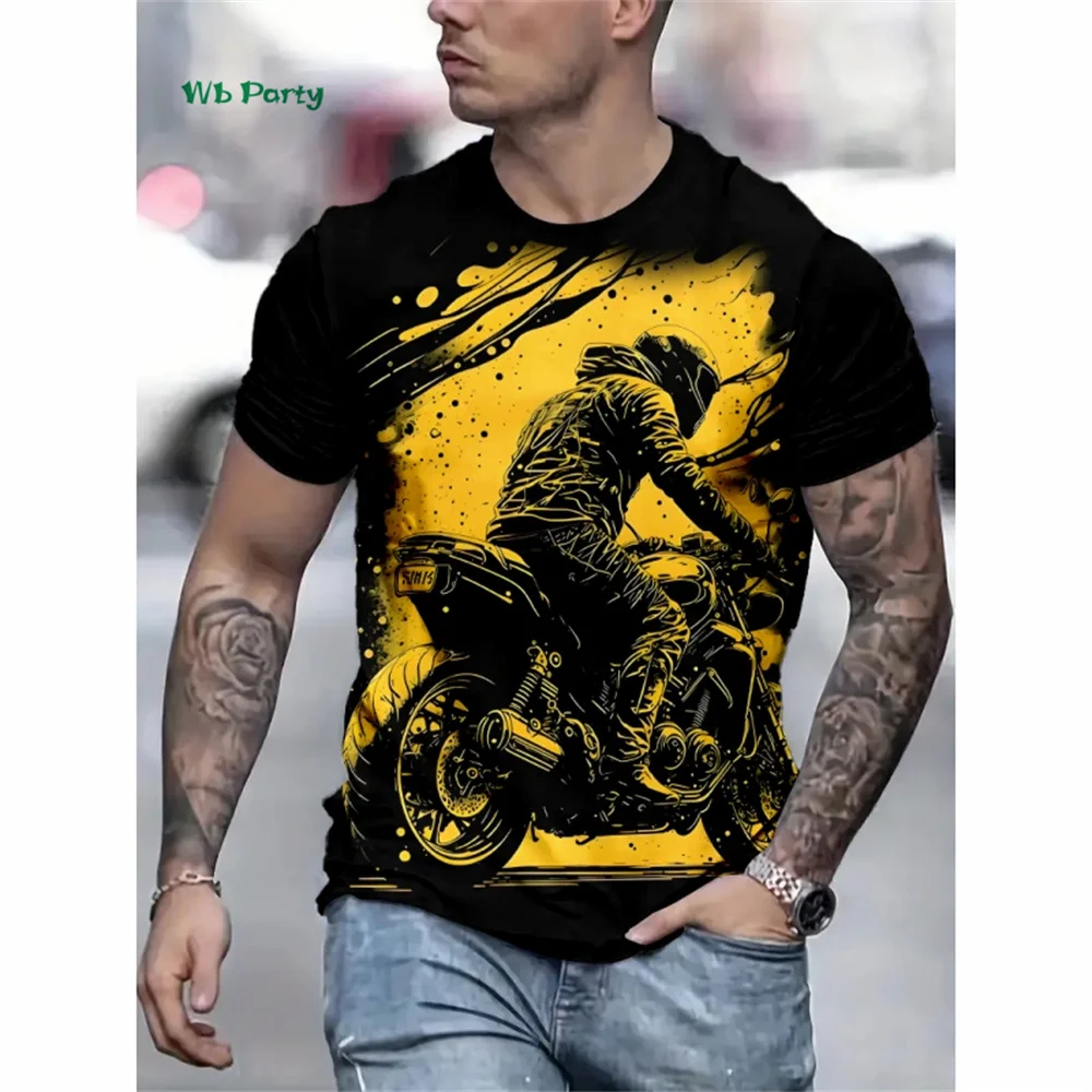 Mode Motorrad 3D Druck männer T-Shirt männer Kurzarm T-Shirt Straße Casual O Neck Top Grafik T-Shirts männer Kleidung