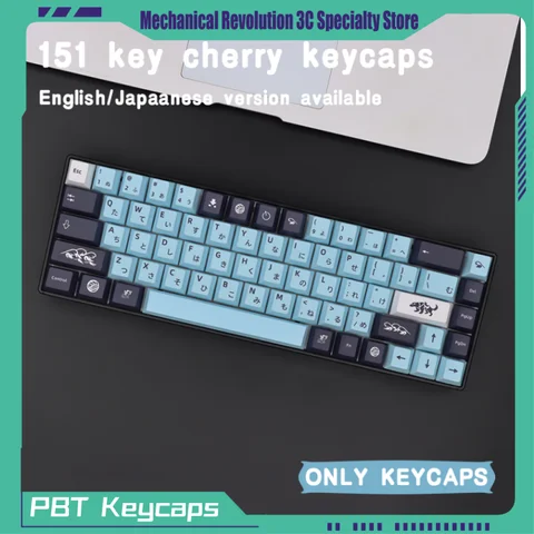 Mizu Theme Keycaps 139/150keys English Japanese Original Factory High Pbt Thermal Sublimation Mechanical Keyboard Game Keycaps
