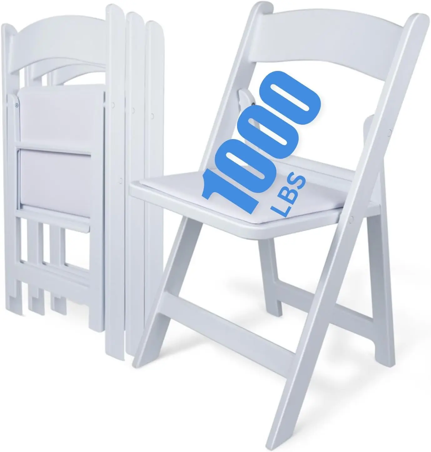 White 4 PCS Lightweight Resin Folding Chairs with Padding Unleash Comfort Foldable Chair and Durability, Commercial-Grade 1000 lbs Capacity-Stackable Chairs for Upscale Events