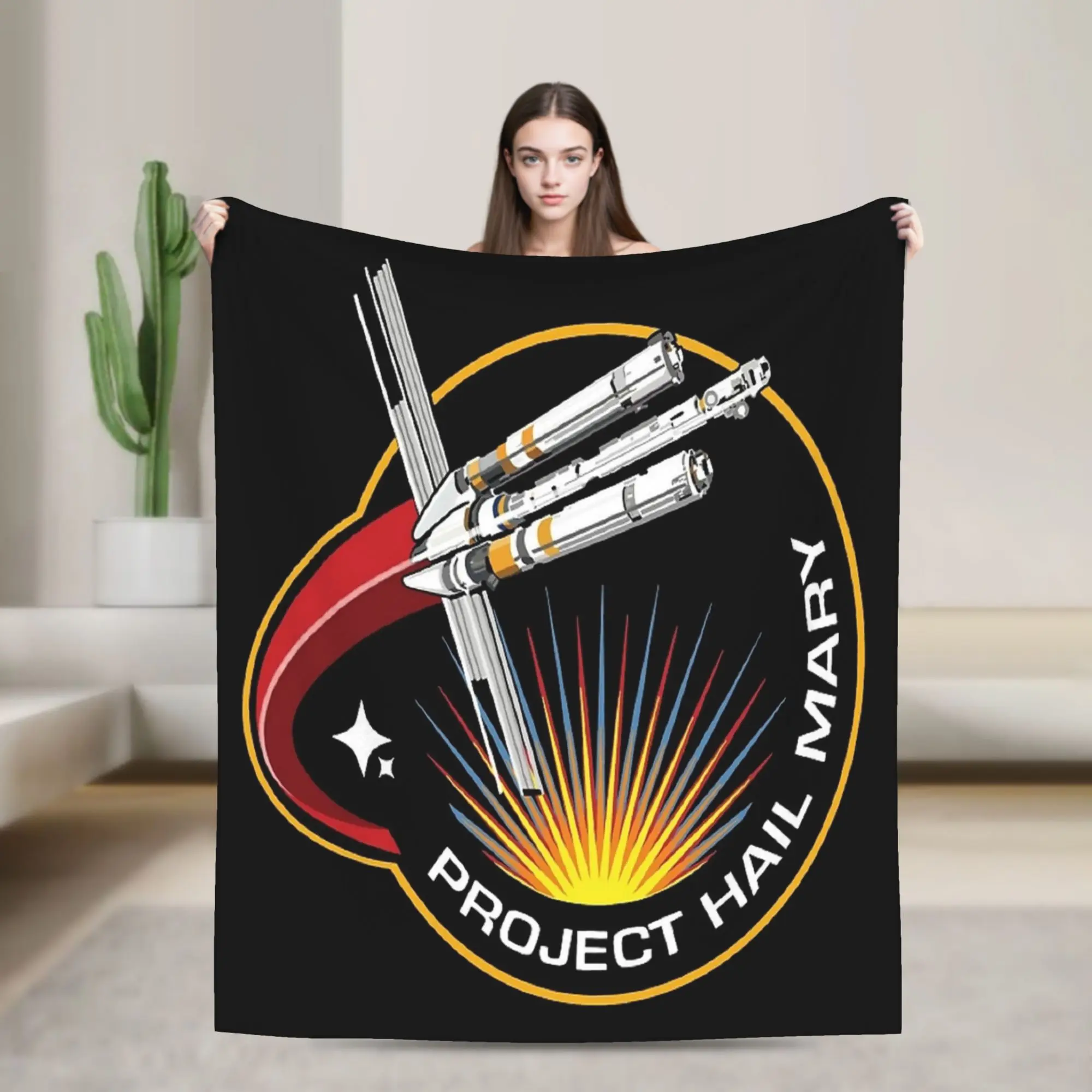Project Hail Mary Mission Patch Fleece Throw Blankets  Blanket for Home Bedroom Warm Quilt