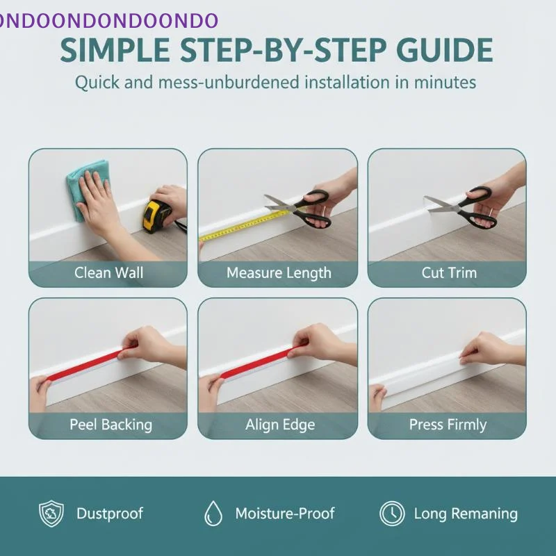 Peel & Stick Self-Adhesive Baseboard No Tools Needed Multi-Height Trim for DIY Home Wall Floor Edge Renovation