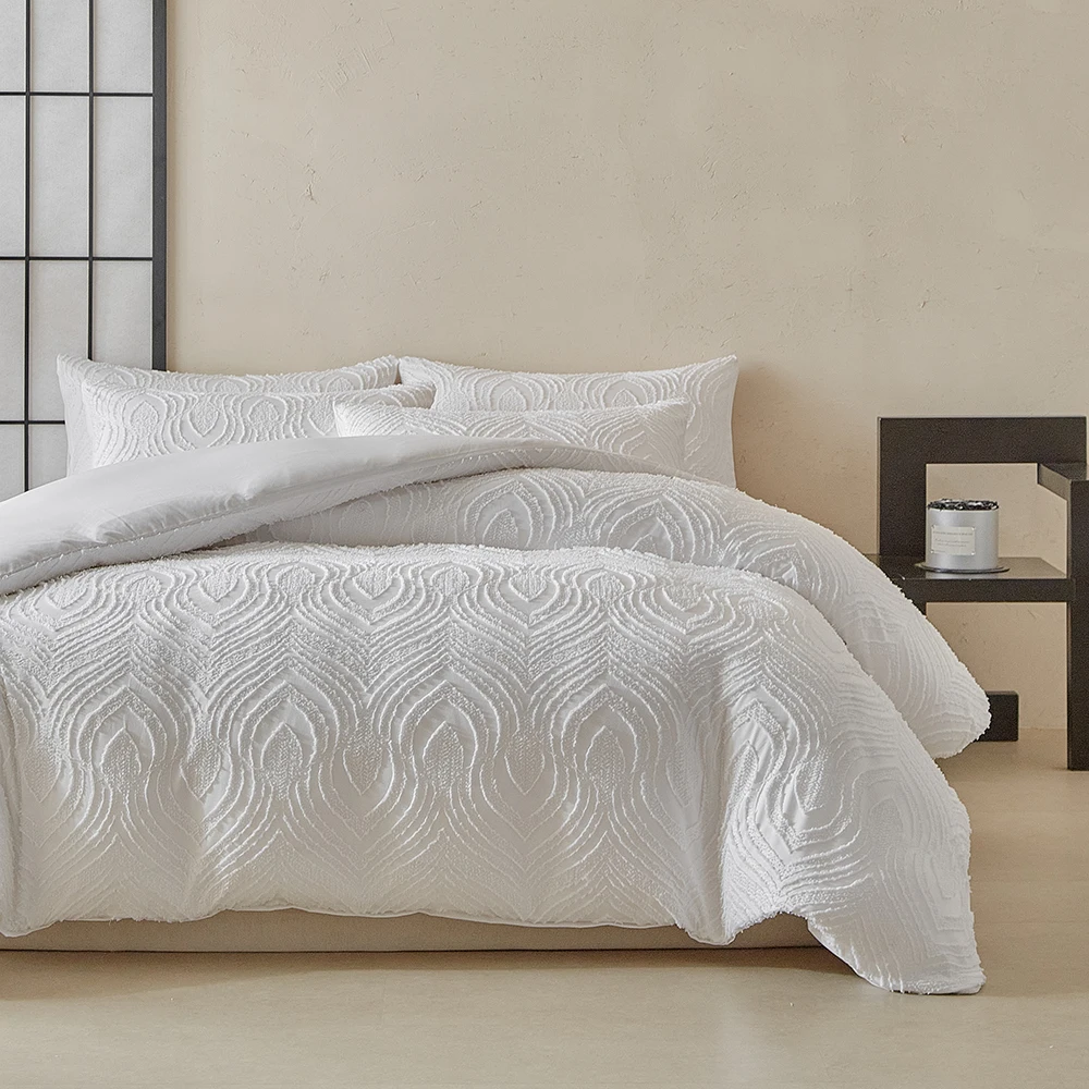 Duvet Cover Bedding Set Twin Full Queen King Size 135x200 Nordic Quilt Cover 240x220 Double Single White Leaf Bed Linen 200x200
